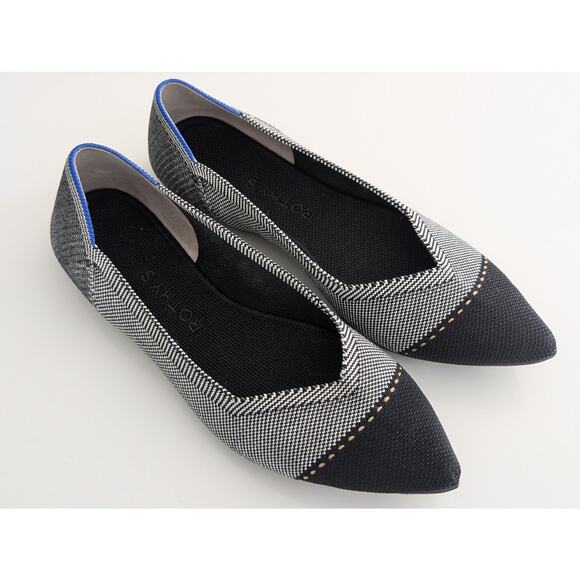 Rothy's Grey Mist Captoe The Point Shoes Women's Size 7.5 Washable Flats - Picture 2 of 10